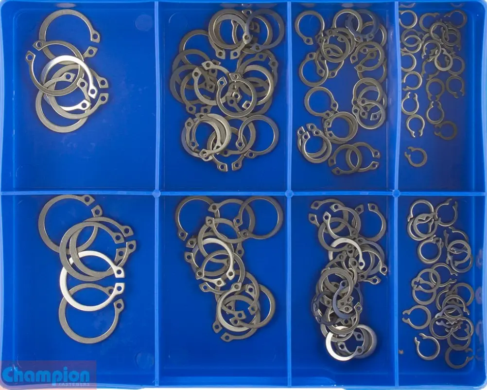 Champion S/Steel Metric External Circlips Assortment 8 Sizes: 6Mm To 22Mm Ca1862 1