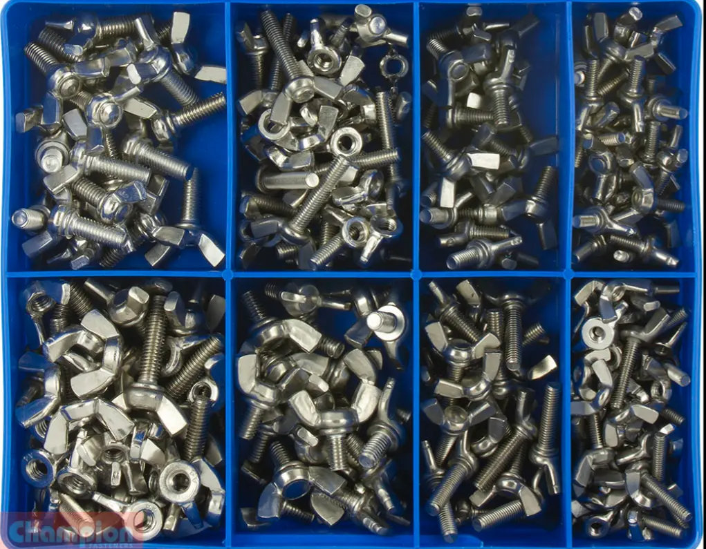 Champion S/Steel Metric Wing Screws & Nuts Assortment 11 Sizes Ca1892 1
