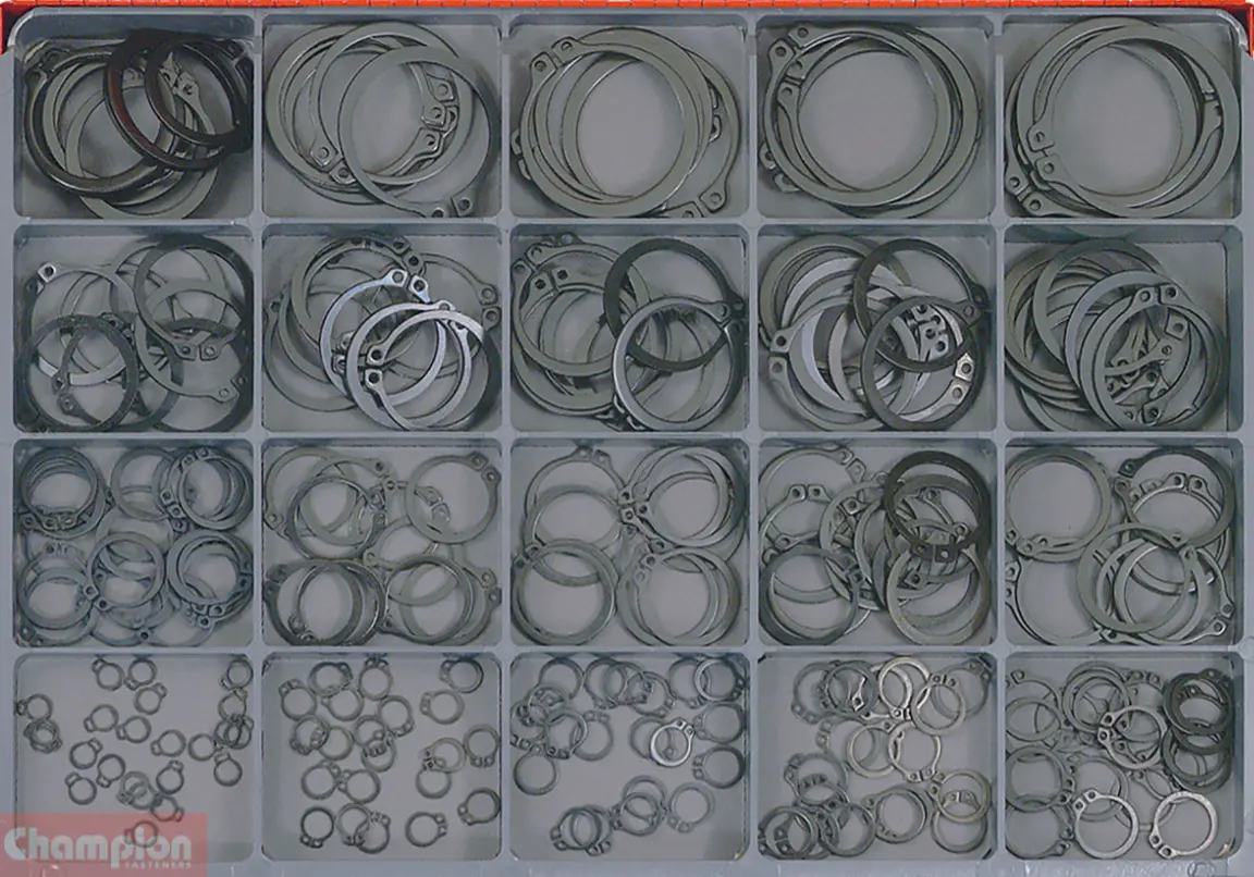 Champion Imperial External Circlips Master Kit 20 Sizes: 1/4″ To 2″ (Shaft Size) Ca2035 1