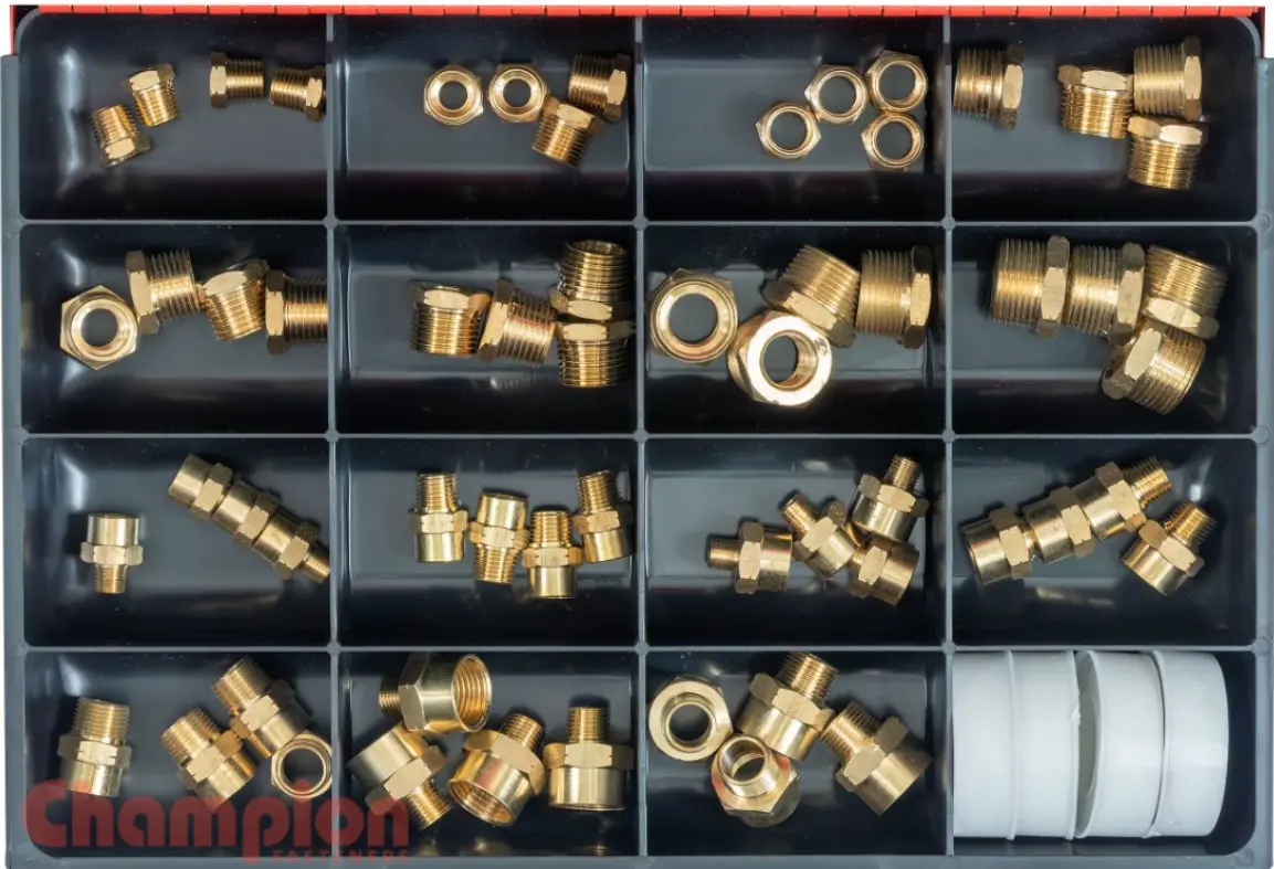Champion Brass Male/Female Hex Adaptors Assortment 8 Sizes: 1/4″ To 3/4″Ca2064 1