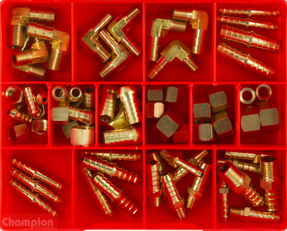Champion Brass Petrol Fittings Assortment 4 Sizes: 3/16″, 1/4″, 5/16″ And 3/8″ Ca70 1
