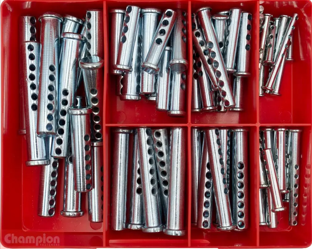 Champion Multi Hole Clevis Pins Assortment 12 Sizes: 3/16″ To 1/2″ Dia Ca72 1