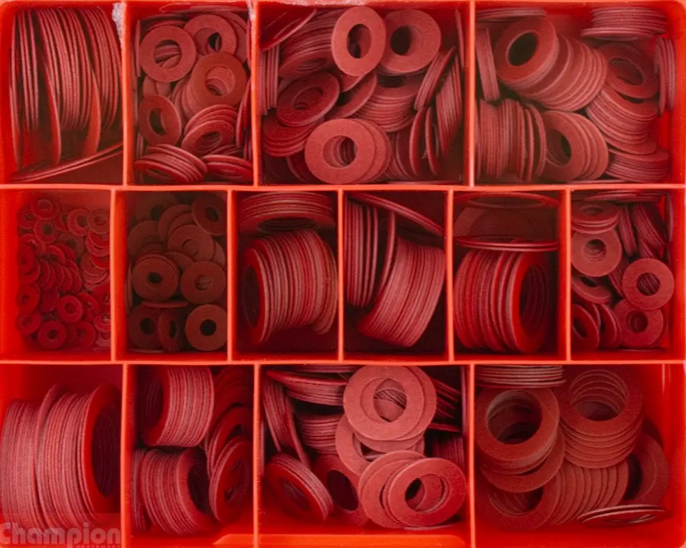 Champion 1/32″ Fibre Washers Assortment 14 Sizes: 1/8″ To 1″ Id Ca825 1