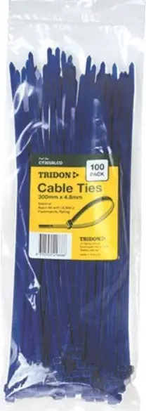 Tridon Blue Cable Ties 300Mm X 4.8Mm Pk 100 Ct305blcd 1