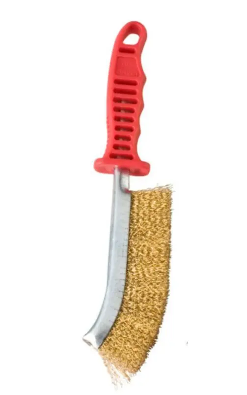 Union Hand Brush Brass Coated Steel Red Handle Hnjp-91 7318940 1