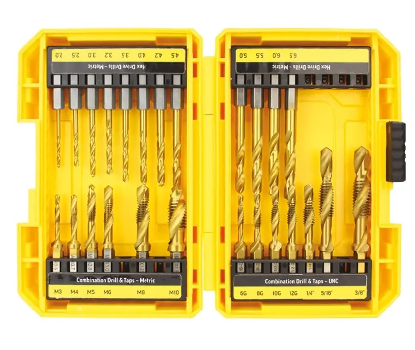 Alpha Combination Drill Tap Set With Hex Shank Drills  Gold Series 25 Piece Cdt25pb 1