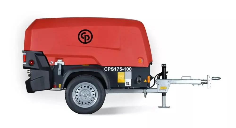 Chicago Pneumatic Cps 175-100 Rotary Screw Towable Air Compressor With Kubota Engine, Pn:  8162010131 1