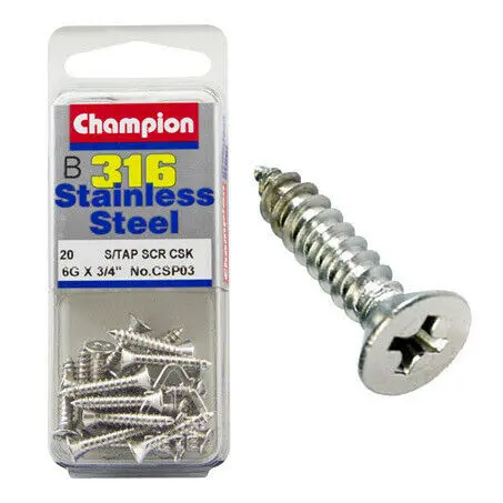 Champion Self Tapping Screws 6G X 3/4 “ Csp03 1