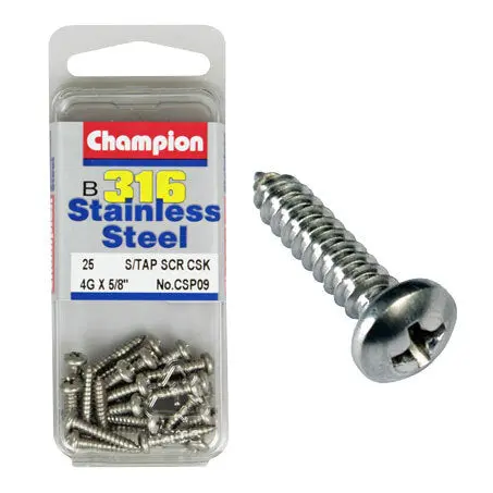 Champion Self Tapping Pan Head Screws 4G X 5/8 “ Csp09 1