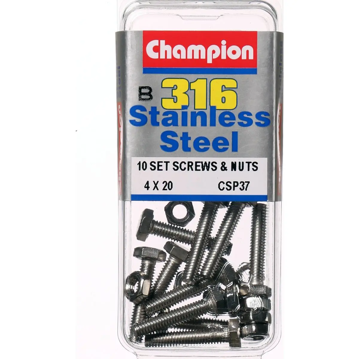 Champion Screws And Nut Set 4Mm X 20Mm  Csp37 1