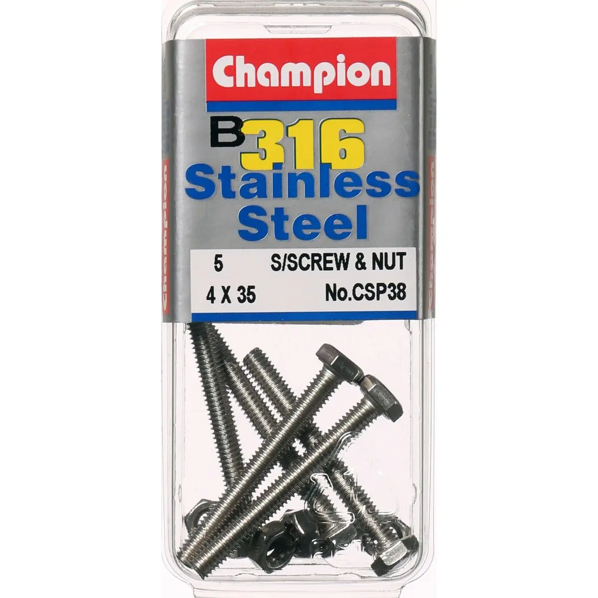Champion Screws And Nut Set 4Mm X 35Mm  Csp38 1