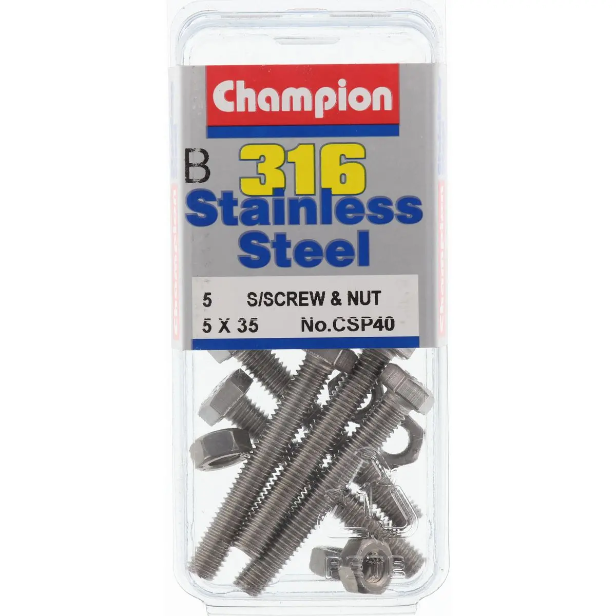 Champion Screws And Nut Set 5Mm X 35Mm  Csp40 1