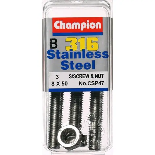 Champion Screws And Nut Set 8Mm X 50Mm  Csp47 1