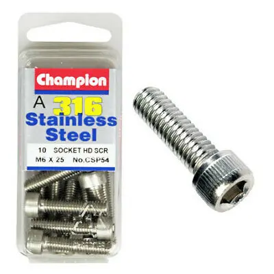 Champion Socket Head Screws 6Mm X 25Mm  Csp54 1