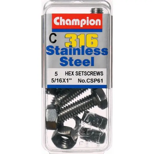 Champion Hex Screw Set – 5/16 “ X1 “ Csp61 1