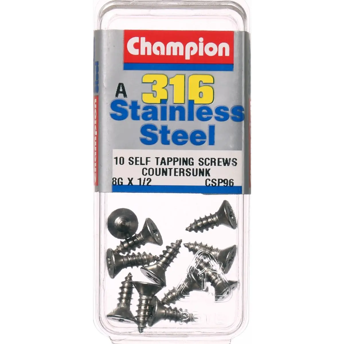 Champion Self Tapping Countersunk Screws 8G X 1/2 -Csp96 1