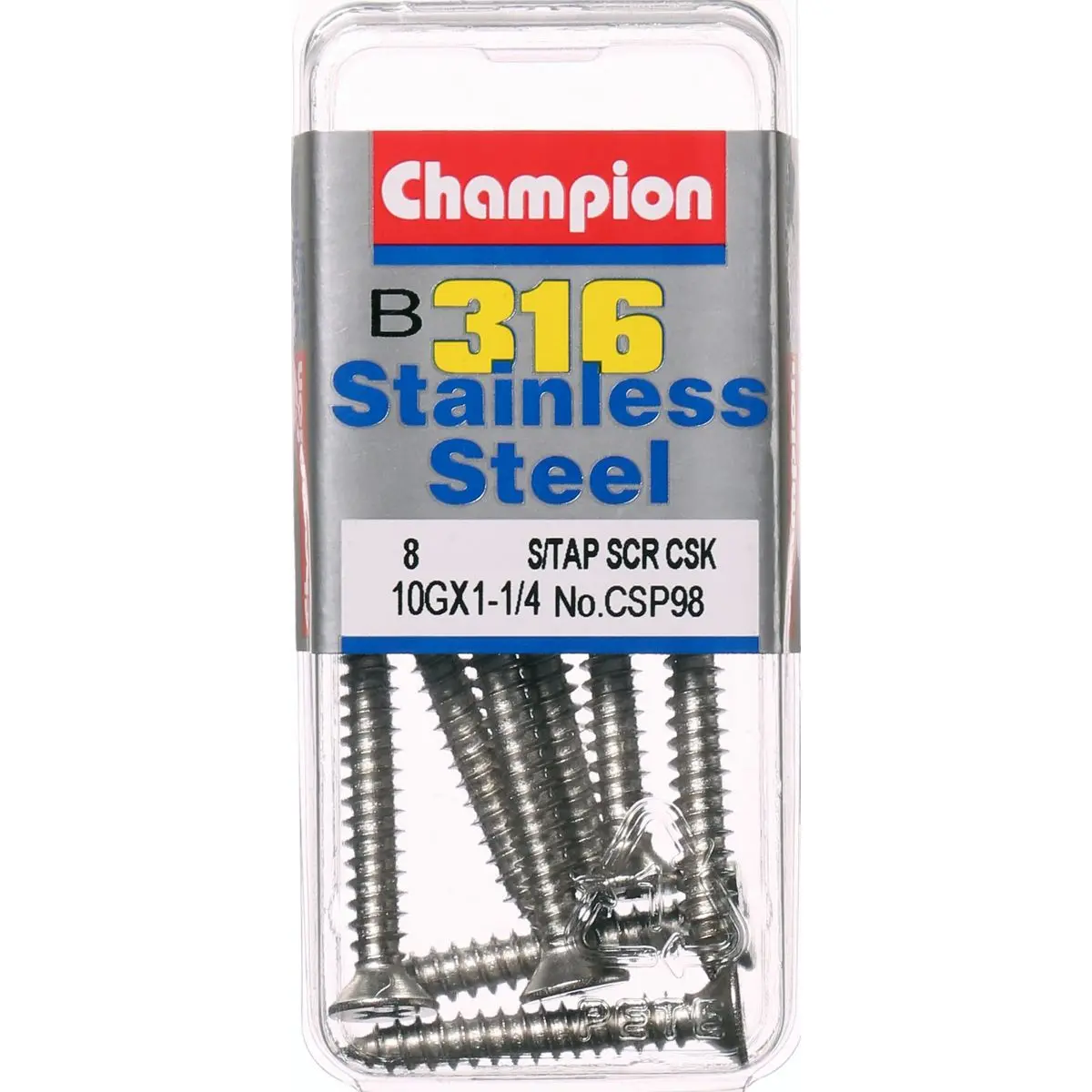 Champion Self Tapping Countersunk Screws 10G X 1-1/4 -Csp98 1