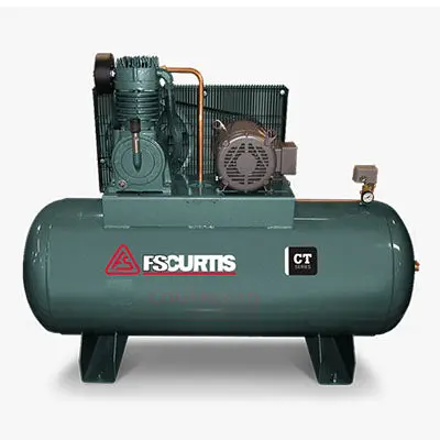 Fs Curtis Ct10 - 10Hp Two Stage Reciprocating Air Compressor, Ct75 Pump, 120 Gallon Horizontal Receiver, 29.7 Cfm @ 175 Psi 1