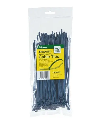 Tridon Metal Detectable Cable Ties 200 X 5Mm  100 Pack Ct205md-100 1