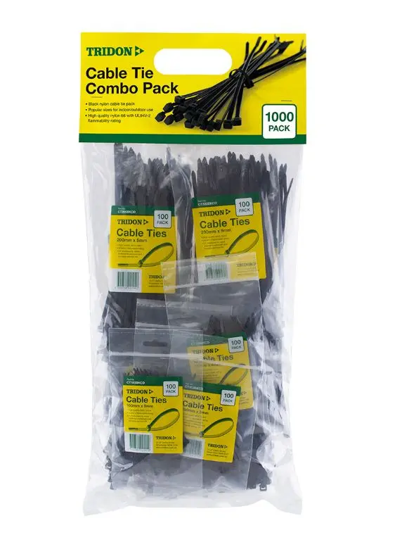 Tridon Cable Tie Combo Pack Black Cable Ties Qty 1000 Ctcp10 1