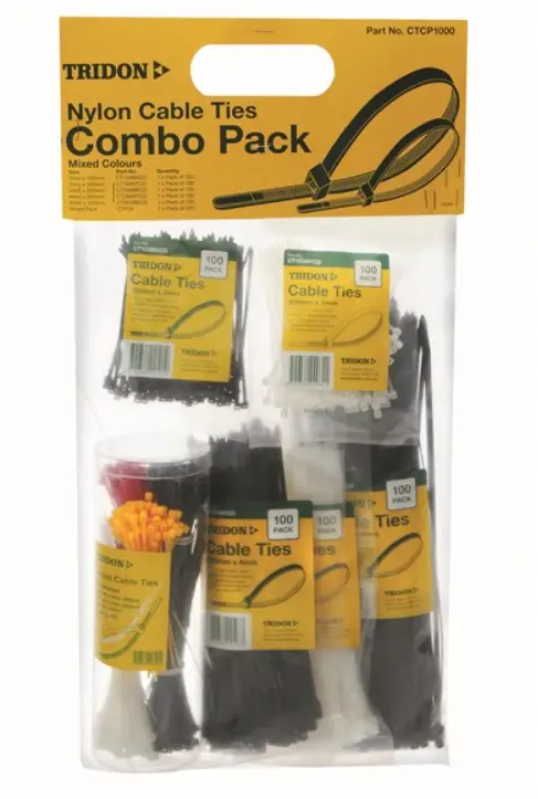 Tridon Cable Tie Combo Pack Assorted Colors And Sizes Cable Ties Qty 1000 Ctcp1000 1