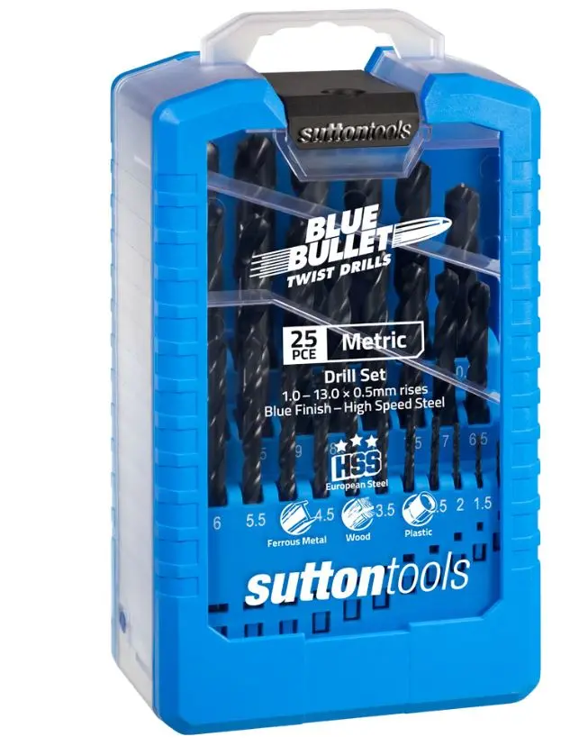 Sutton Blue Bullet Twist Drill Bit Set Metric 25 Pcs 1-13Mm X 0.5Mm D102sm3 1