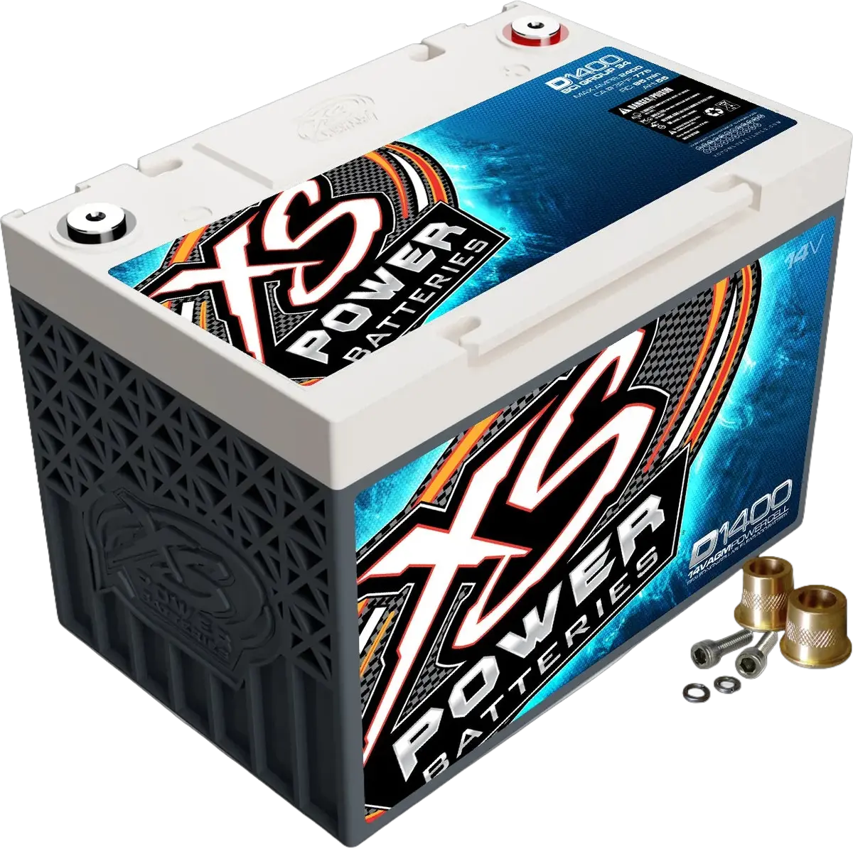 Xs Power D1400 14 Volt Agm 2000 Amp Sealed Car Audio Battery/Power Cell+Terminal 1