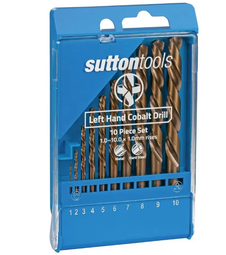 Sutton 10Pc Left Hand Hss Jobber Drill Set 1.0-10.0 X 1.0Mm Rises D202lh10m 1