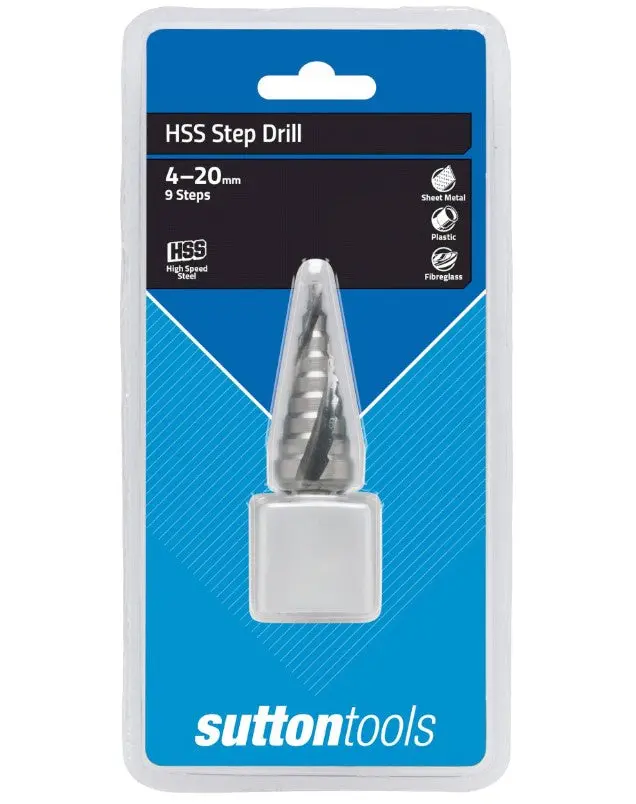 Sutton Drill Step Hss 4-20Mm 9-Step Spiral Flute D50442009 1