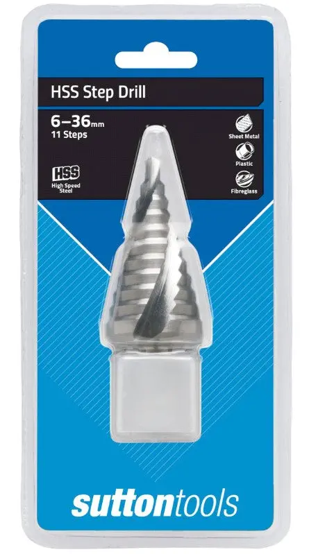 Sutton Drill Step Hss 6-36Mm 11-Step Spiral Flute D50463611 1