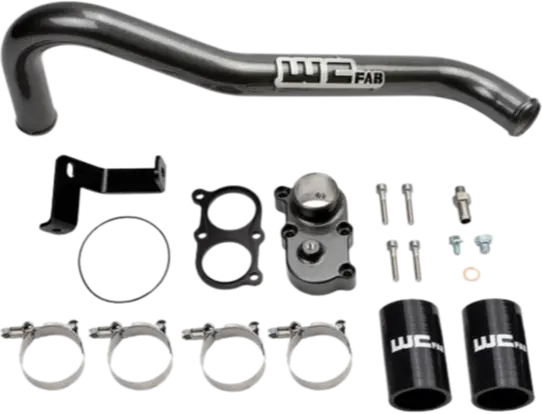 Wcfab 2006-2010 Lbz/Lmm Duramax Top Outlet Billet Thermostat Housing & Upper Coolant Pipe Kit 1