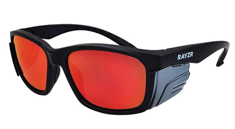 Rayzr Safety Glasses - Matte Black Frame  Red Mirror Polarised Erz386 1
