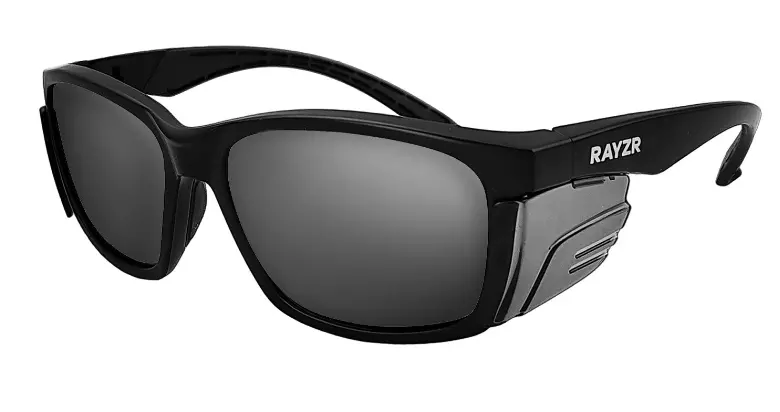 Rayzr Safety Glasses  Matte Black Frame -Smoke Lens Erz395 1