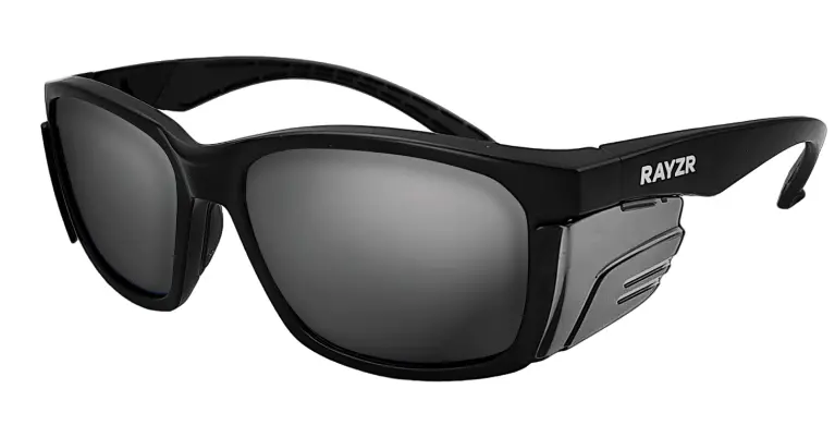 Rayzr Safety Glasses - Matte Black Frame  Smoke Lens Polarised Erz396 1