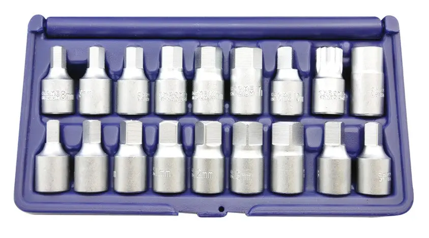 Automotive Oil Drain Plug Key Set 18 Piece  3/8" Sq Drv Et1236 1