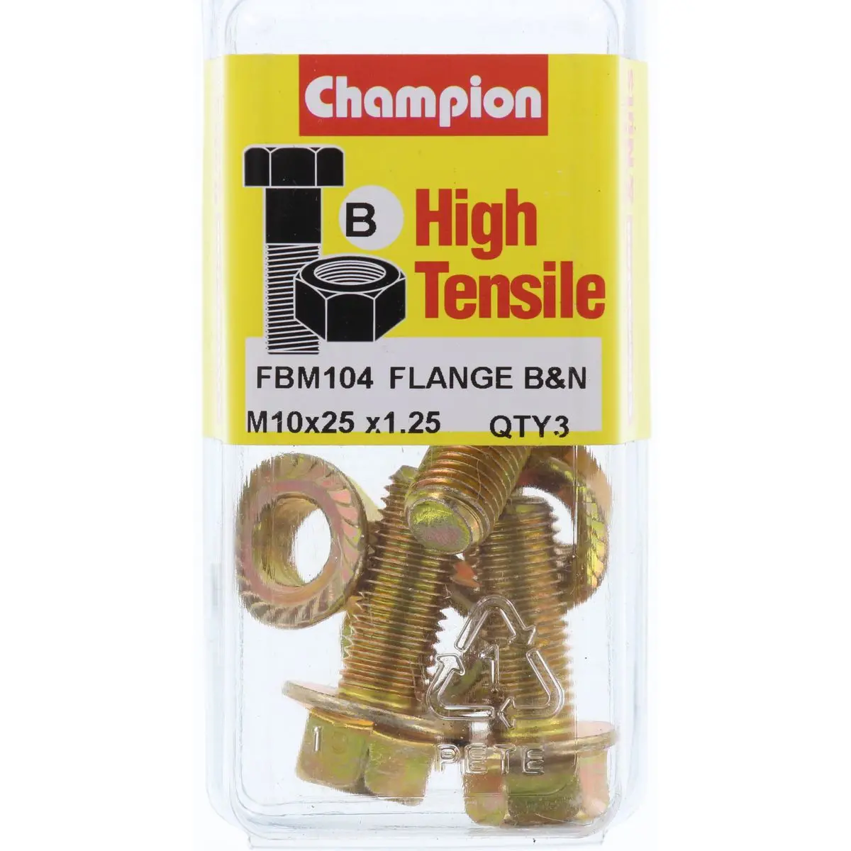 Champion Blister Flange Bolts And Nuts M10 X 25Mm X 1.25 Fbm104 1