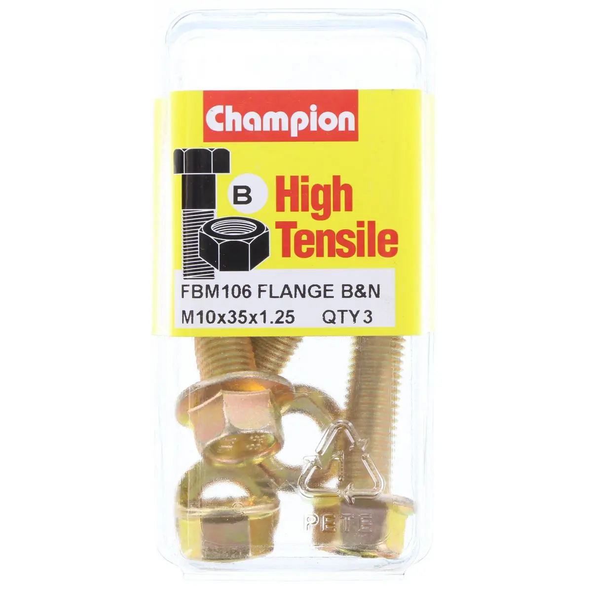 Champion Blister Flange Bolts And Nuts M10 X 35Mm X 1.25 Fbm106 1