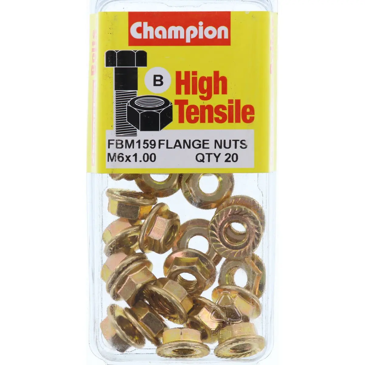 Champion Blister Flange Nuts M6 X 1.00Mm-Fbm159 1