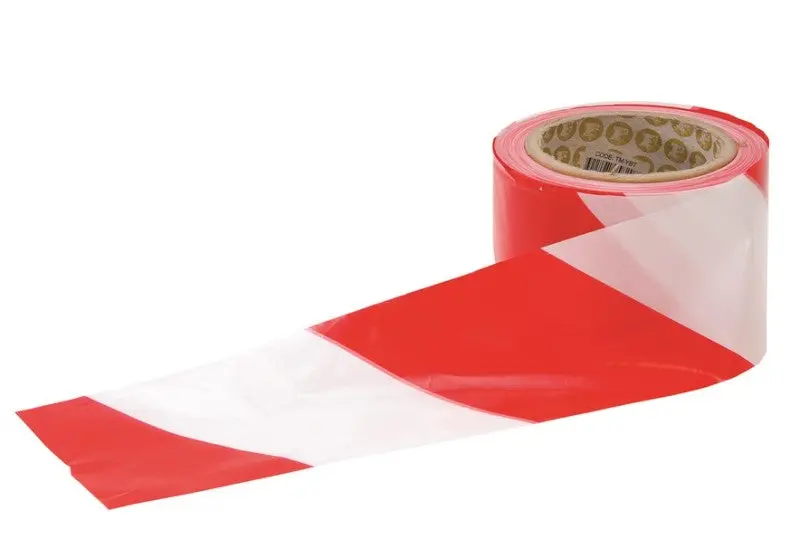 Frontier Safety Tape Red White 100M Roll Frbarrierr1 1