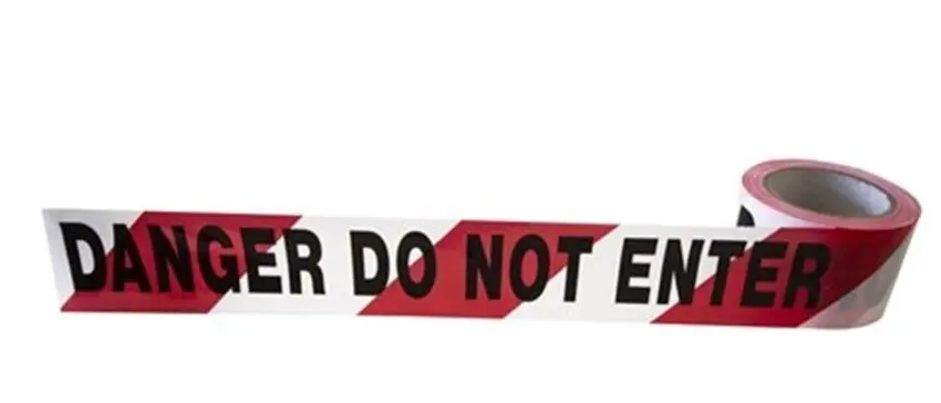 Frontier Safety Tape Danger Do Not Enter Red White 100M Roll Frdanger0r1 1