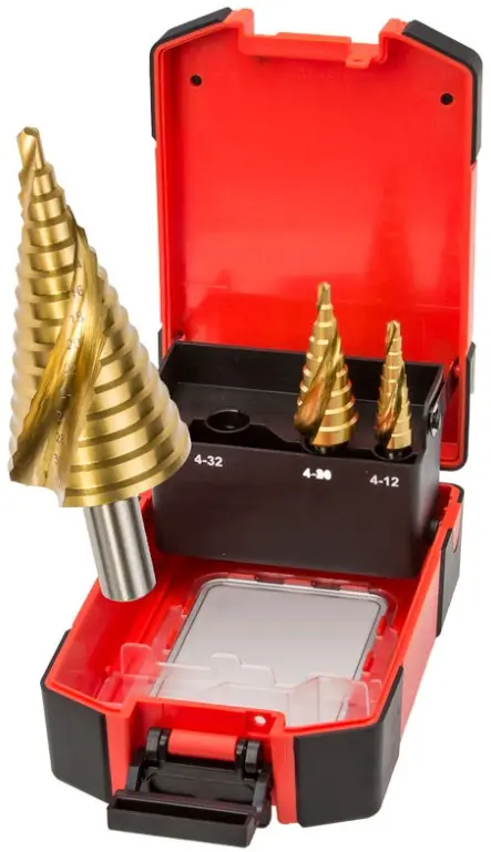 Geiger Ti-Nite Coated Spiral Flute 3 Piece Step Drill Set G3sd 1