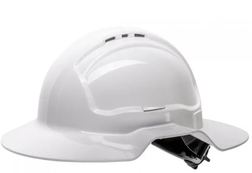 Tuffgard Broad Brim White  Vented Hard Hat W/ Ratchet Harness Frtgbb57rww0000 1