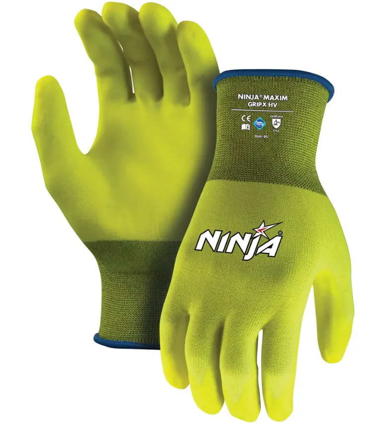 Ninja Hpt Gripx Gloves Hi Vis Fluro Yellow Sizes S To 2Xl Nigrpxhptfy000 1