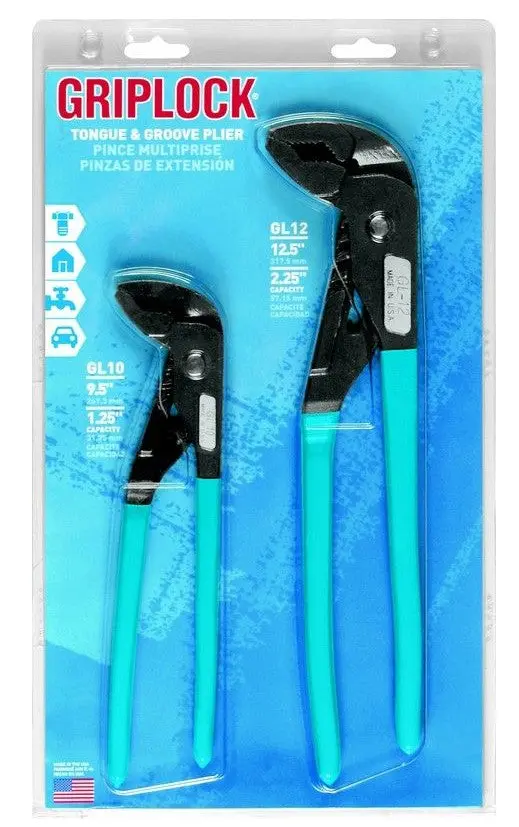 Channellock Multigrip Pliers  Griplock Set Gl10 And Gl12 2Pce Gls-1 1