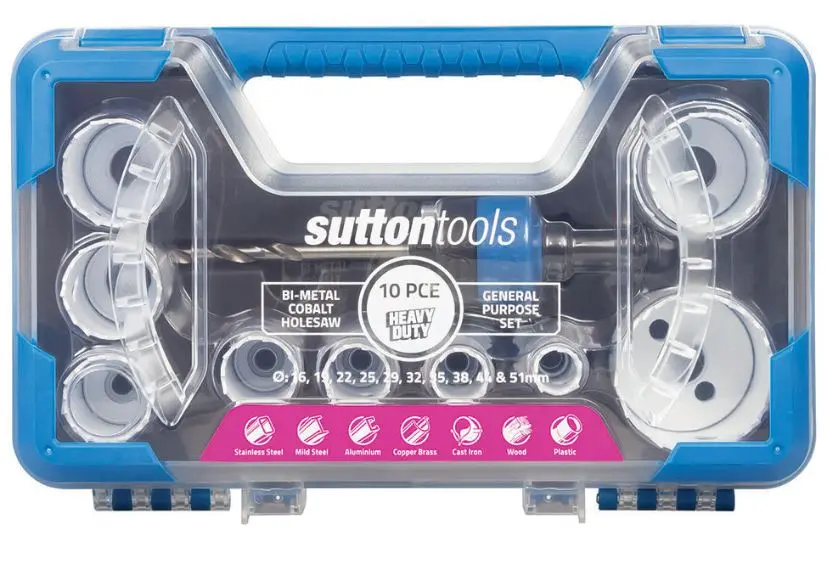 Sutton Bi-Metal Holesaw  Cobalt 19,22,25,32,35,38,44,51,54,63,76 H125bm3 1