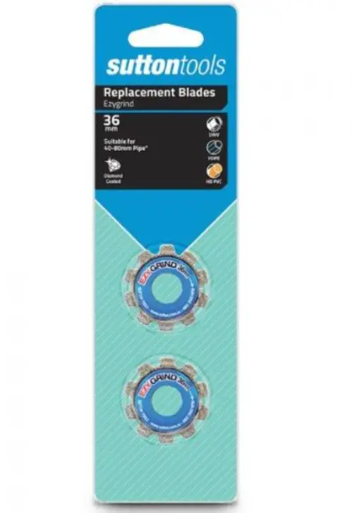 Sutton Tools  36Mm Ezy Grind Pvc 2 Pack Pipe Cutter Replacement Blades Pvc H6010360 1