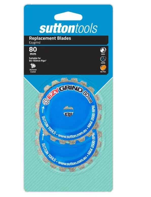 Sutton Tools  80Mm Ezy Grind Pvc 2 Pack Pipe Cutter Replacement Blades Pvc H6010800 1
