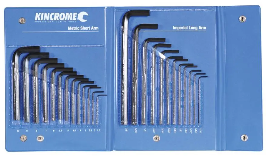 Kincrome Hex Key Wrench Set 25 Piece Imperial & Metric Hkw25c 1