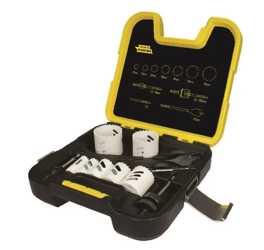 Alpha Plumbers Locksmiths 11 Piece: White Pointer Holesaw Kit Hsklow11 1
