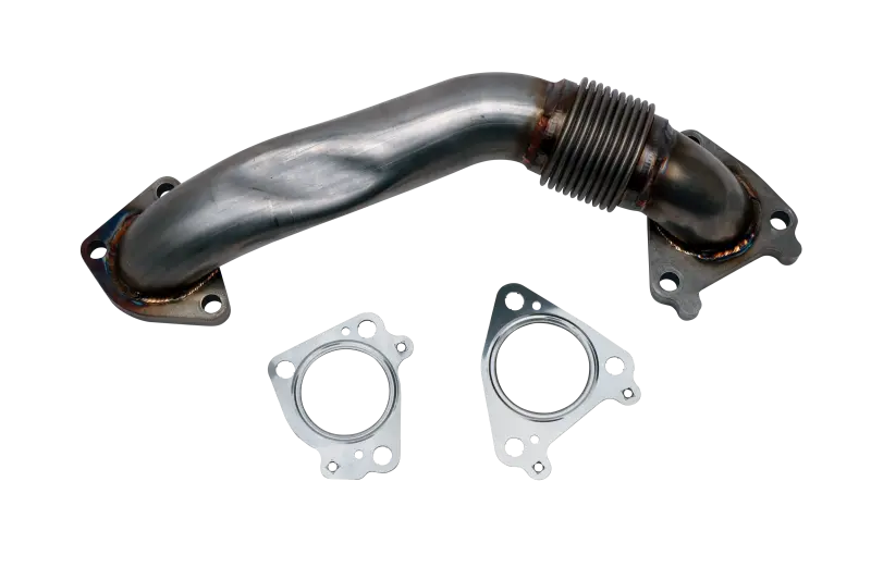Wcfab 2001-2004 Lb7 Duramax 2" Stainless Single Turbo Style Pass Side Up Pipe For Oem Manifold With Gaskets 1